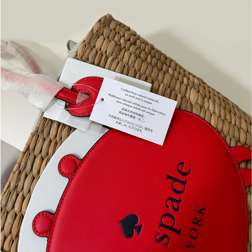 ♠️Kate Spade New York Pinch Me 🦀 Crab Large Natural Straw Tote, NWT - Picture 5 of 9